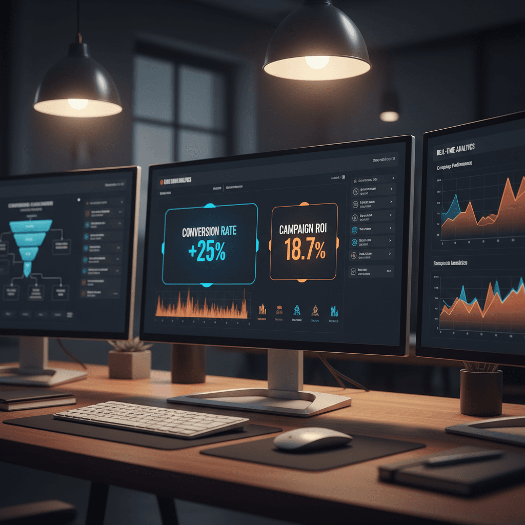 Marketing dashboard with analytics and performance metrics